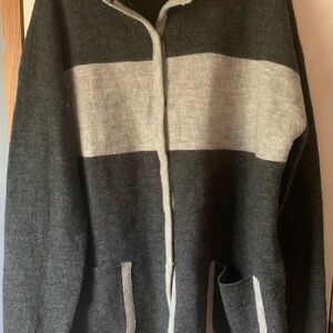 Moth Women's Vintage 100% Wool Cardigan Jacket Gray Size large